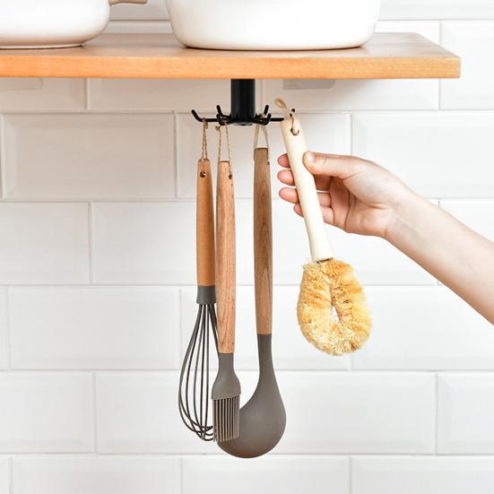Yousheng Cookware Hanger Rotatable Hooks Strong Load-bearing Easy To Install Wall-Mounted Utensil Organizer Kitchen Accessories