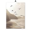 Wall Art Print Sunrise Beach Walk Birds Palm Leaf Reed Boat Pearl Canvas Painting Nordic Poster Decor Pictures For Living Room