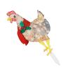 Xmas Chicken Shape Decorative LED Lights Light Up Xmas Decor with Scarf for Indoor Outdoor Room Yard