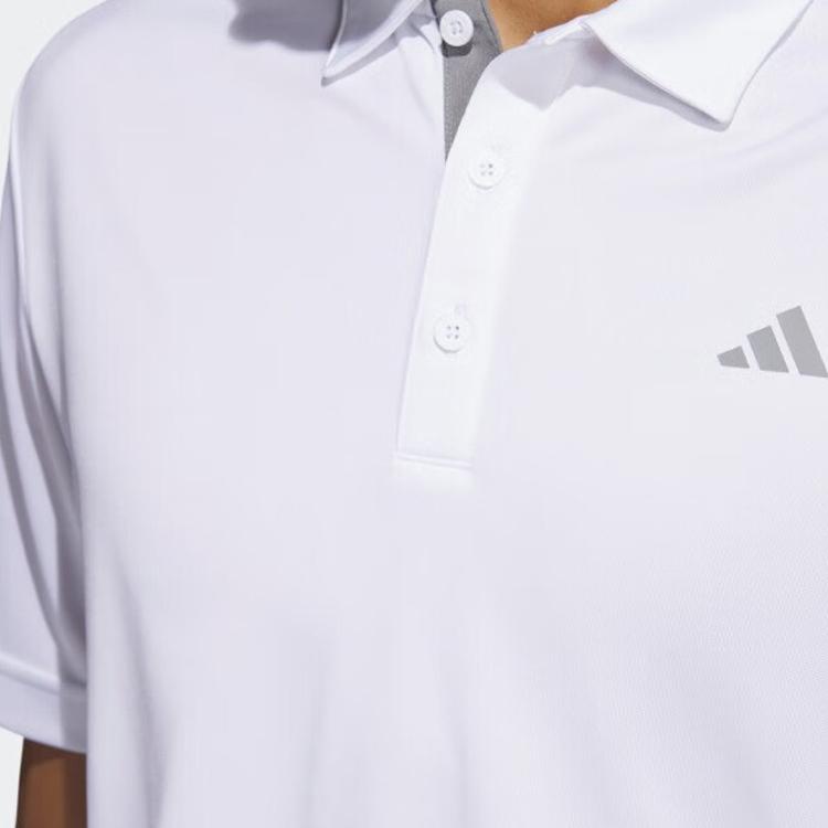 adidas Однотонная мужская рубашка-поло с логотипом, белая IA5447