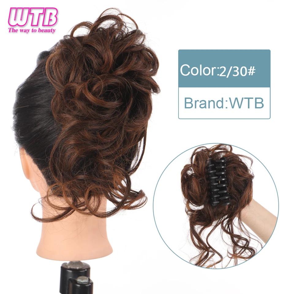 WTB синтетические грязные вьющиеся волосы в виде когтей, пучок, шиньон, наращивание волос, резинки для волос, искусственные накладные волосы с хвостом для женщин, шиньоны