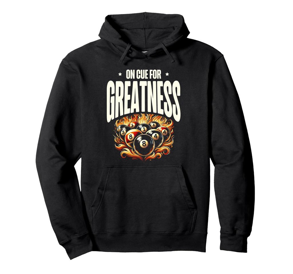 On Cue For Greatness Billiard Cue Pool Snooker Hoodie