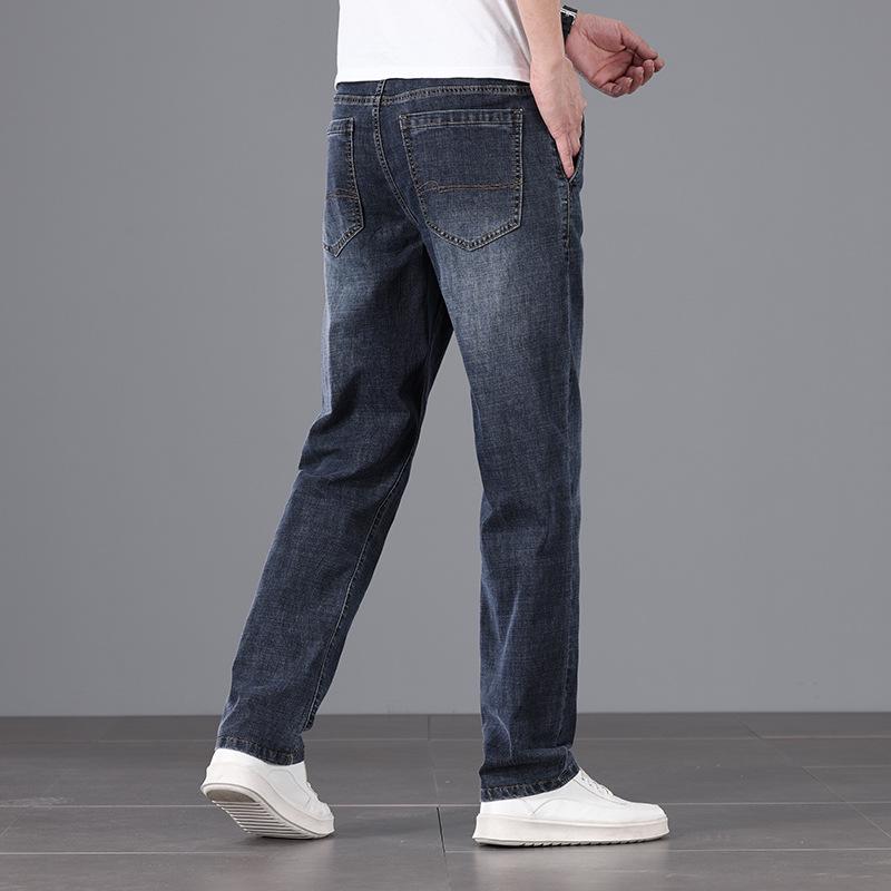 Мужские прямые хлопковые джинсы с высокой талией — дышащие и универсальные, идеально подходят для весны/лета
