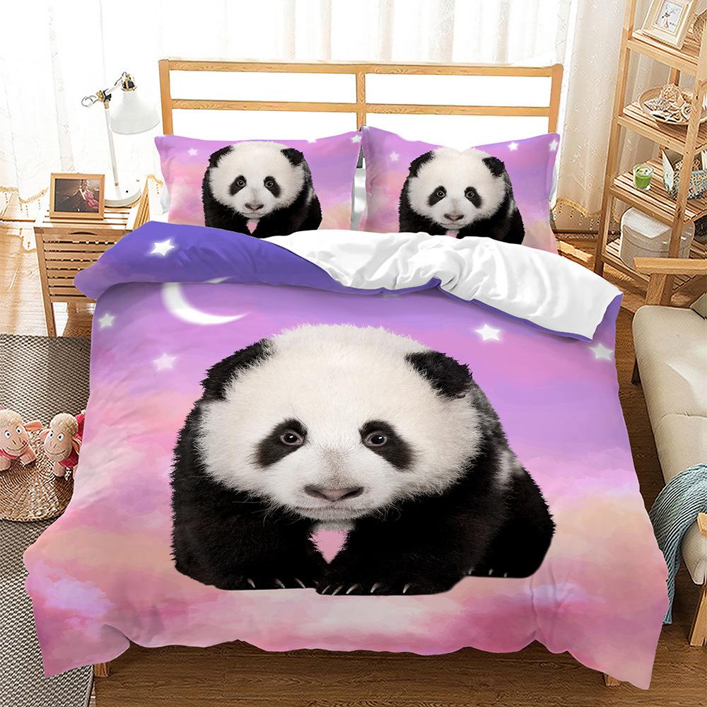 Панда Животное Бамбук Кровать Трехсекционный Пододеяльник 3D Цифровой Печати Комплект Четырехсекционный