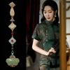 Women Chinese Style Cheongsam Qipao Lapel Hanging Tassel Pendant Vintage Brooch Elegant Style Hanfu Accessories