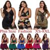 Sexy Plus Size Women Lace Lingerie Satin Sleepwear G-string Sets Nightwear Sleepwear Nightgown Sleepdress Underwear