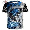 Men's Clothing 3D Fishing Pattern Printed Short Sleeve Oversized T-Shirt Fishing Fishing Outdoor Clothing Short Sleeve Top