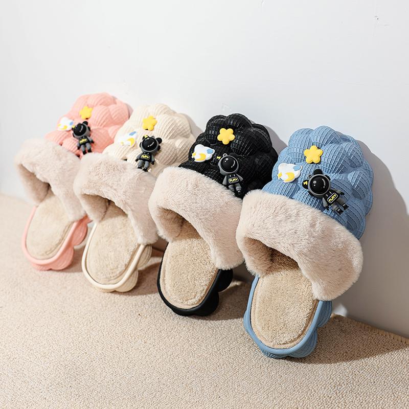 Модные зимние тапочки унисекс для женщин, домашние тапочки, мужские тапочки с пузырьками, массажные личи, дизайнерские теплые флисовые мужские сабо