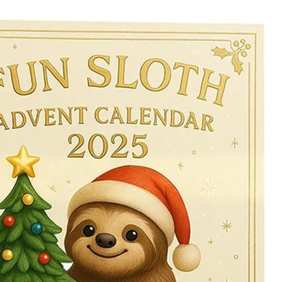 Sloth Advent Calendar Fun Christmas Decoration 24 Acrylic Sloth Collectibles 24-Day