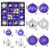 44-Piece Christmas Tree Decoration Set: 6cm Colorful PVC Hanging Balls