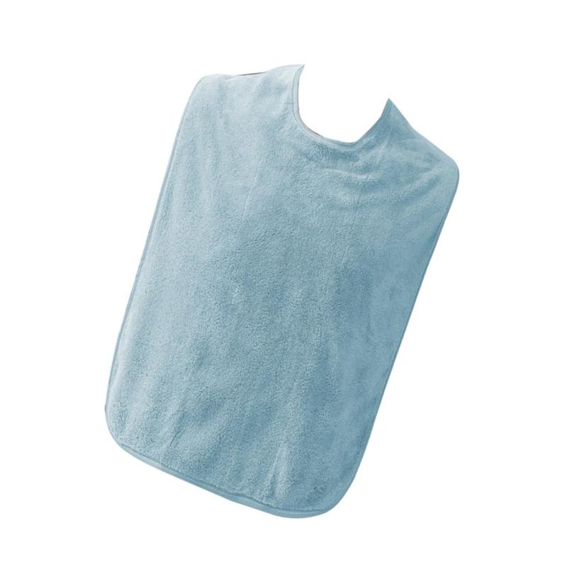 Washable Clothing Protector Coral Fleece Reusable Adult Bib for Dining Eating Feeding Large Towel Bib for Men Women