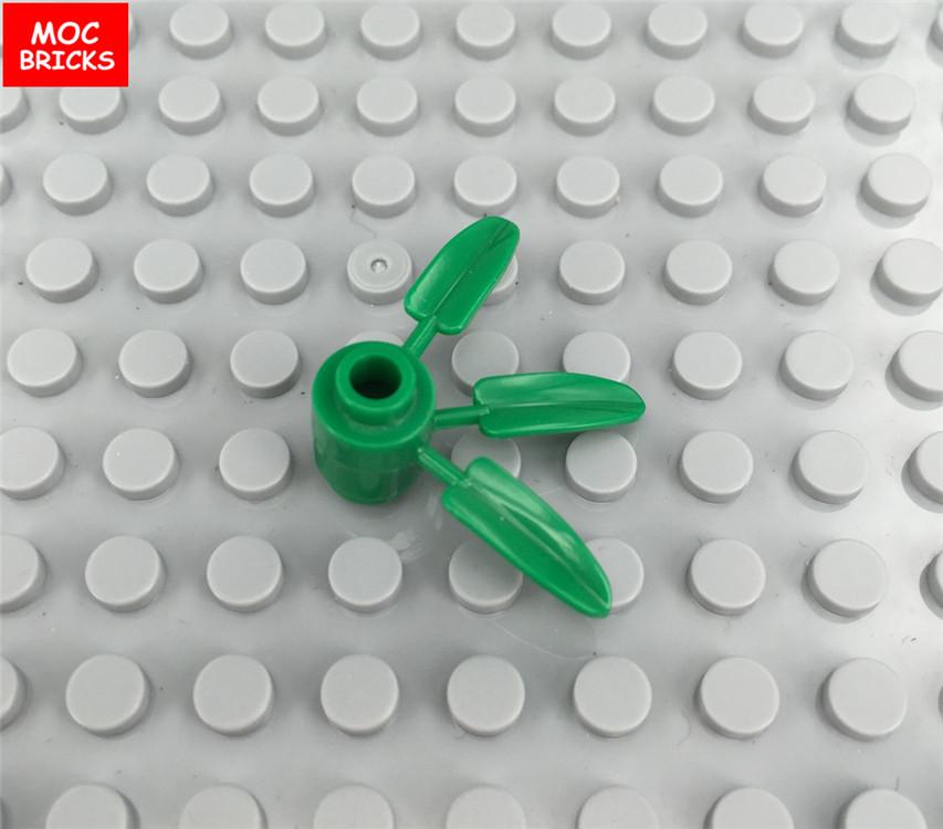 Нетоксичные 20 шт./лот Кубики Moc Растение Зеленый Бамбук Листья Дерева Для Цветов Совместимы с 30176 Конструктор Фигурка Игрушка Детские Игрушки Подарок