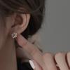 Flower Stud Earrings Women's Minimalist Hollow Small Flower Ear Jewelry Ins Cold Wind Korean Version Accessories