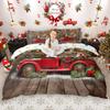 Homewish Kids Merry Christmas Duvet Cover Set 2pcs/3pcs, Xmas Tree Santa Claus Bedding Set, Kawaii Snowman Quilt Cover Set