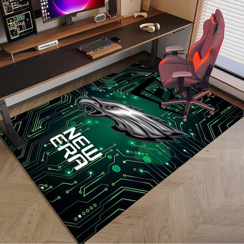 Коврик для пола Philadelphia Eagles Ночная игра для офиса, Коврик под стул, Декоративный ковер Коврик для гостиной, Большой размер Подарки для фанатов Рождественские подарки