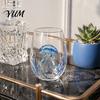 Stylish Nautical Themed Cup Marine Animal Theme Clear Glass Tumbler, Handcrafted Painted Glassware, Creative Iced Coffee Juice Unique Drinking