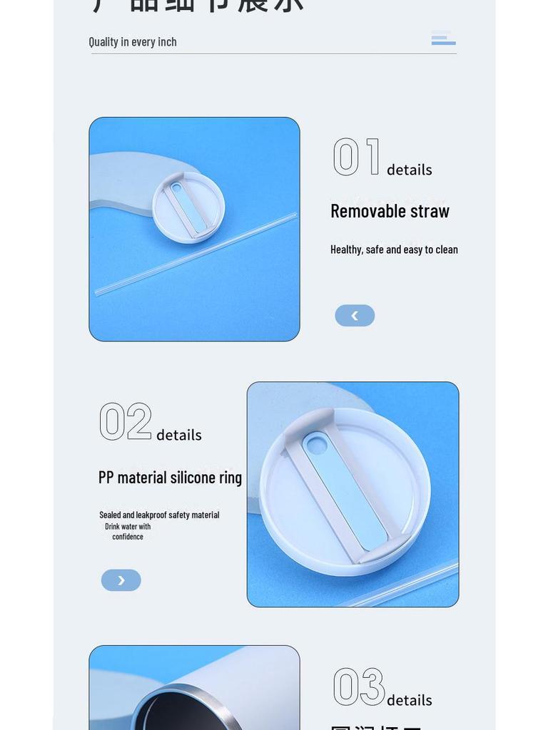 Термокружка второго поколения из нержавеющей стали с вакуумной изоляцией и трубочкой, 40 унций
