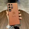 Чехол для телефона Samsung S25 Ultra/S24 FE с текстурой кожи, с магнитным кольцом - Дизайн с четырехлистником, Полное покрытие, Простой и тонкий.