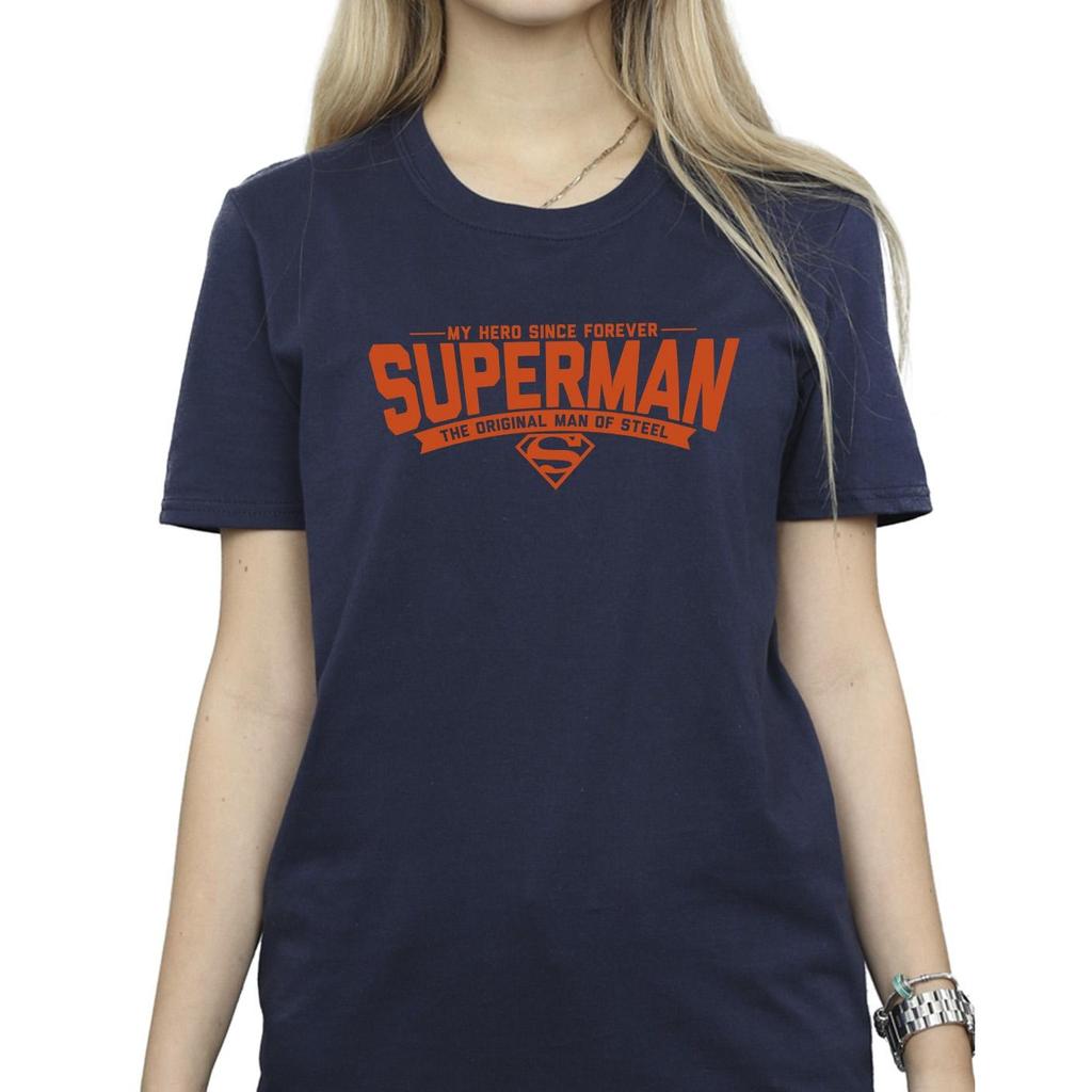 DC Comics Womens/Ladies Superman Hero Dad Cotton Boyfriend T-Shirt
