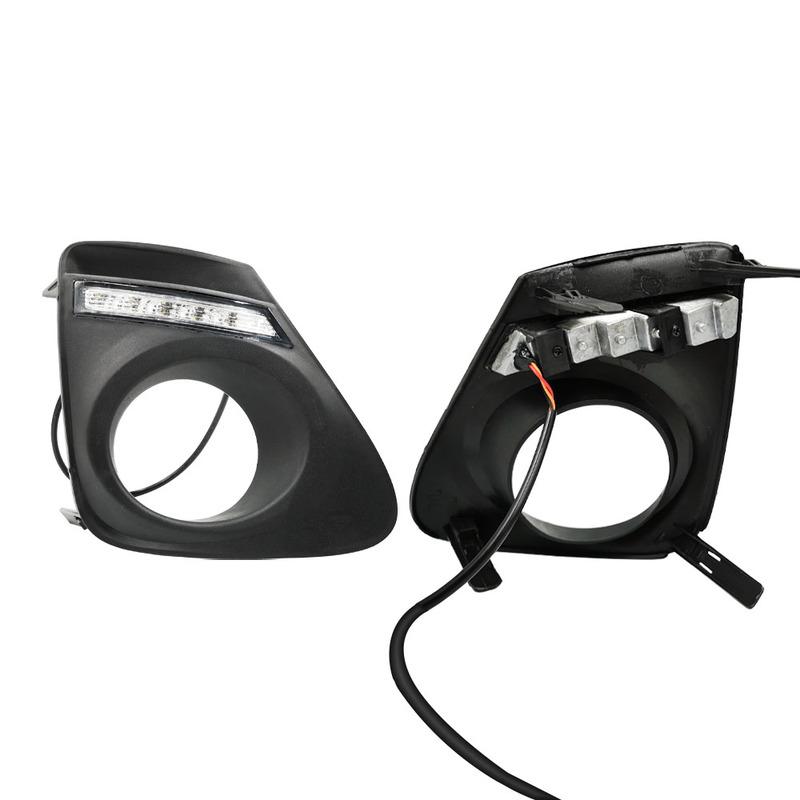 Car Flashing 2Pcs For Toyota Corolla 2011 2012 2013 DRL Daytime Running Lights Daylight Fog Lamp Cover With Turn Signal Lamp