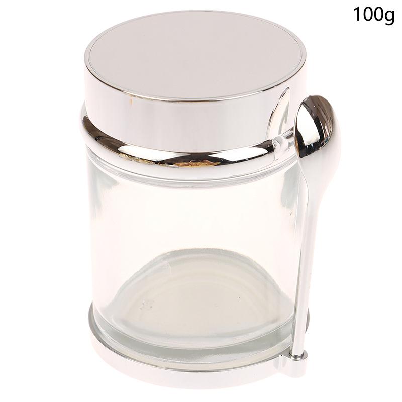 Гальваническое покрытие Пустая банка для крема Многоразовая бутылка для лосьона с ложкой 30/50/80/100 г Дорожный контейнер для крема для лица и косметических ватных дисков