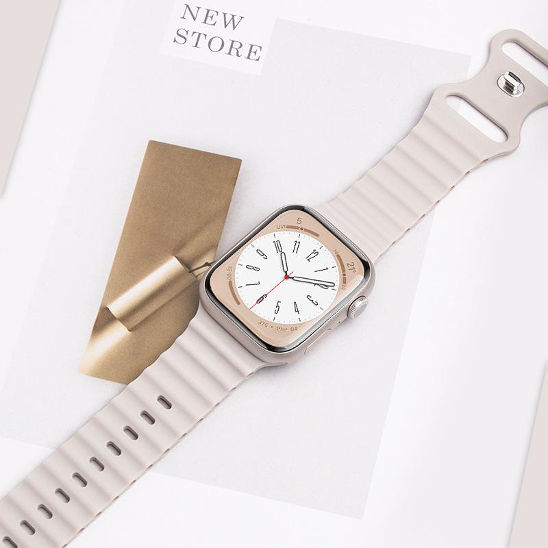 Силиконовый ремешок Ocean для Apple Watch Ultra 3 2 49 мм 6 SE 38 40 44 мм Спортивный браслет для iWatch Series 11 10 9 8 7 46 мм 45 41 Ремешок