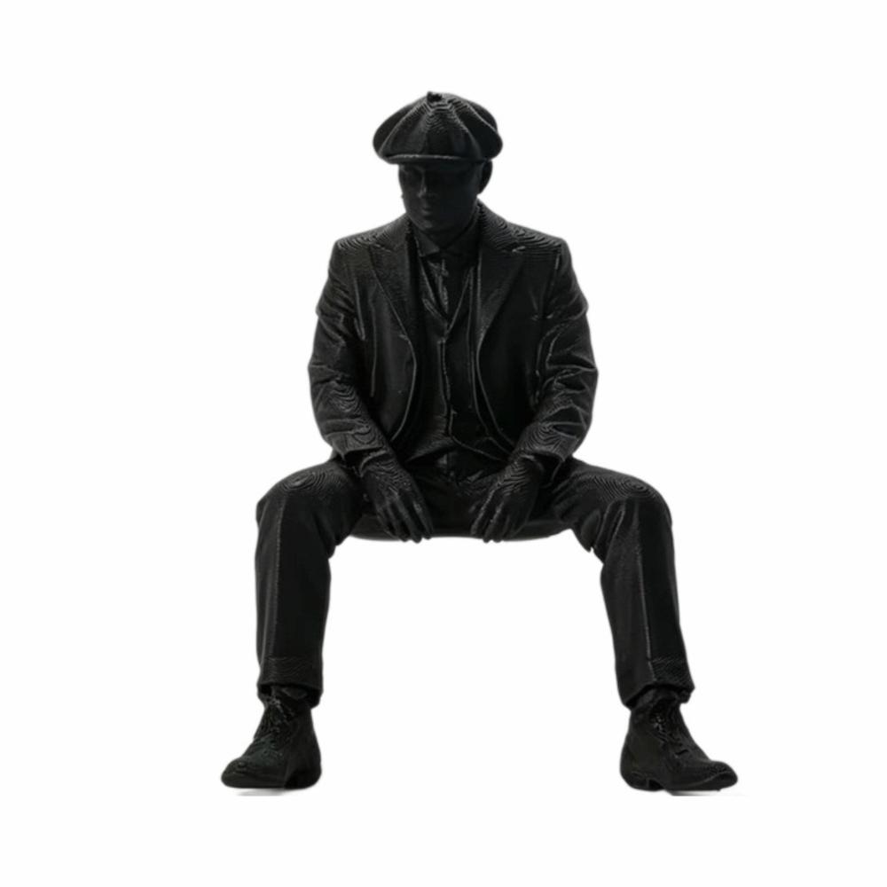 3D Printed Magician Statue Home Decoration Sitting Man Figurine Bookshelf Decor