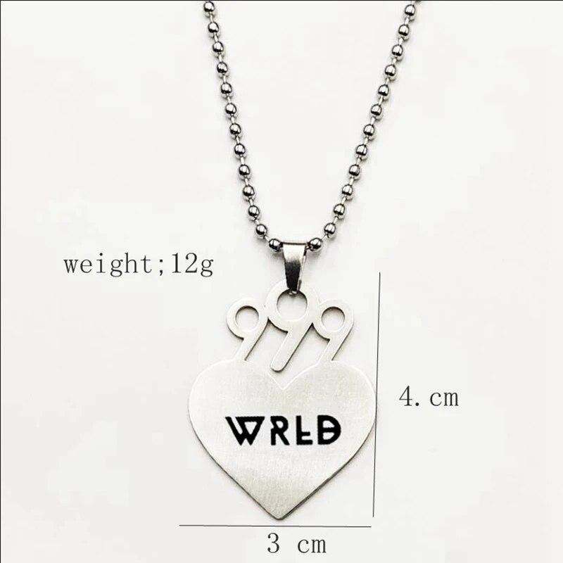 Juice WRLD Pendant Necklace Beads Stainless Steel Necklace For Women Man Fans Gift Collares Mujer Gargantilha Collier Femme