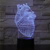 Home Decor Heart Acrylic 3d Illusion Led Table Lamp with Touch Switch Base for Kids Gift Medical Gift 3d Led Night Light