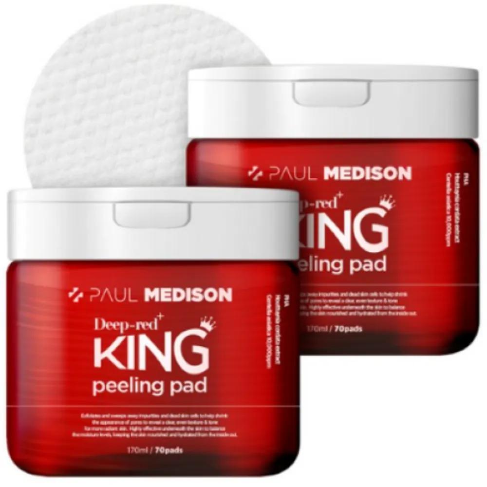 PAUL MEDISON Deep Red Tea Tree Exfoliating Large Capacity Jumbo Peeling Pads 70p, 2 Packs