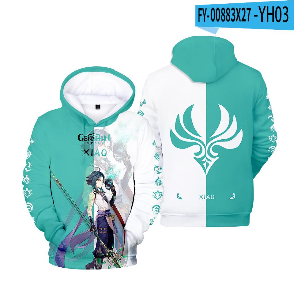 Классические популярные забавные толстовки с капюшоном Genshin Impact с 3D-принтом, толстовки для мужчин/женщин, толстовки с длинным рукавом для взрослых/детей, повседневные пуловеры