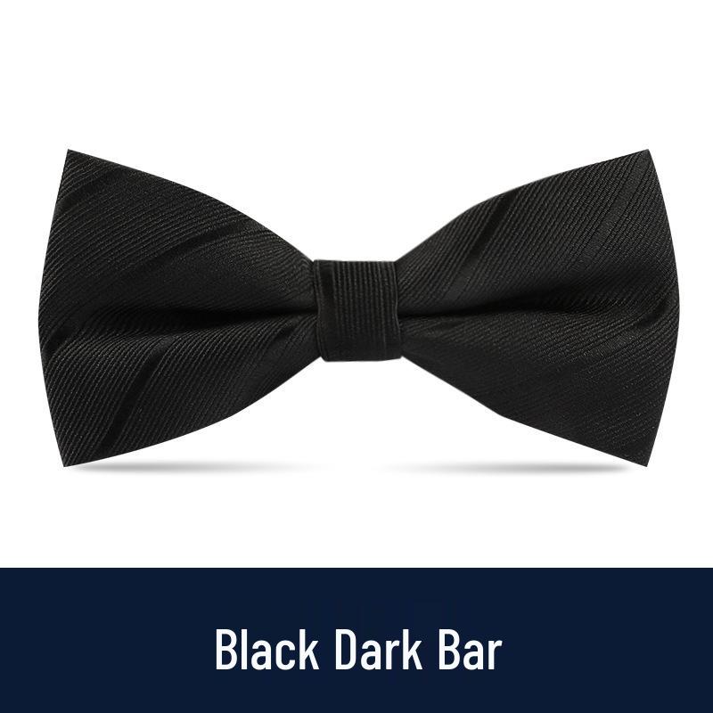 Men's Burgundy & Black Bow Tie for Weddings - British Korean Style