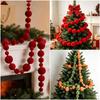 Multicolor Flocking Ball String Mixed Size Christmas Ball String Hanging Decoration  Party Supplies