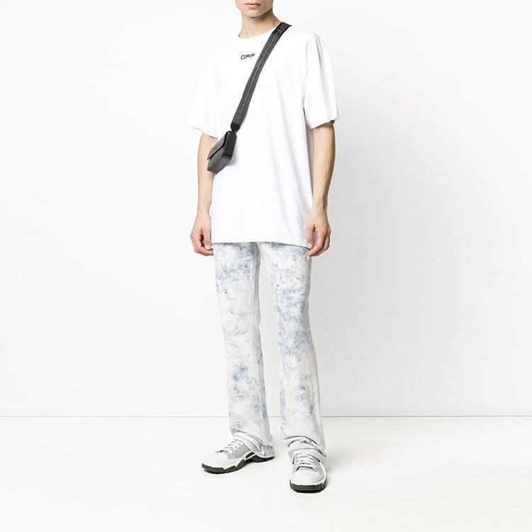 OFF WHITE Свободный крой Футболка с волнистой линией OMAA038R201850040110