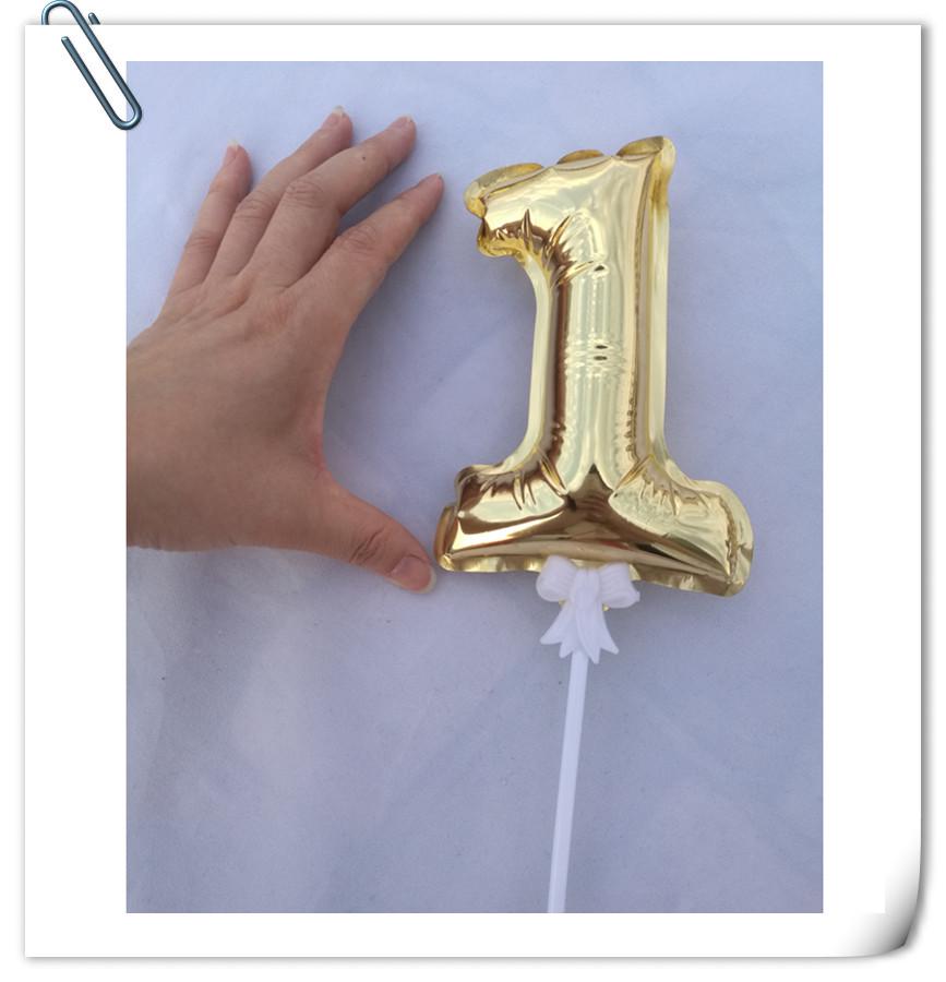 14 см Самонадувающийся алюминиевый шар с цифрой, Украшение для торта, Вставка 0-9 для вечеринки по случаю дня рождения.