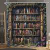 Винтажная библиотечная шторка для душа Старая книга Книжная полка Череп Хэллоуин Свечи Цветочный Растение Дом Полиэстеровая ткань Набор для декора ванной комнаты