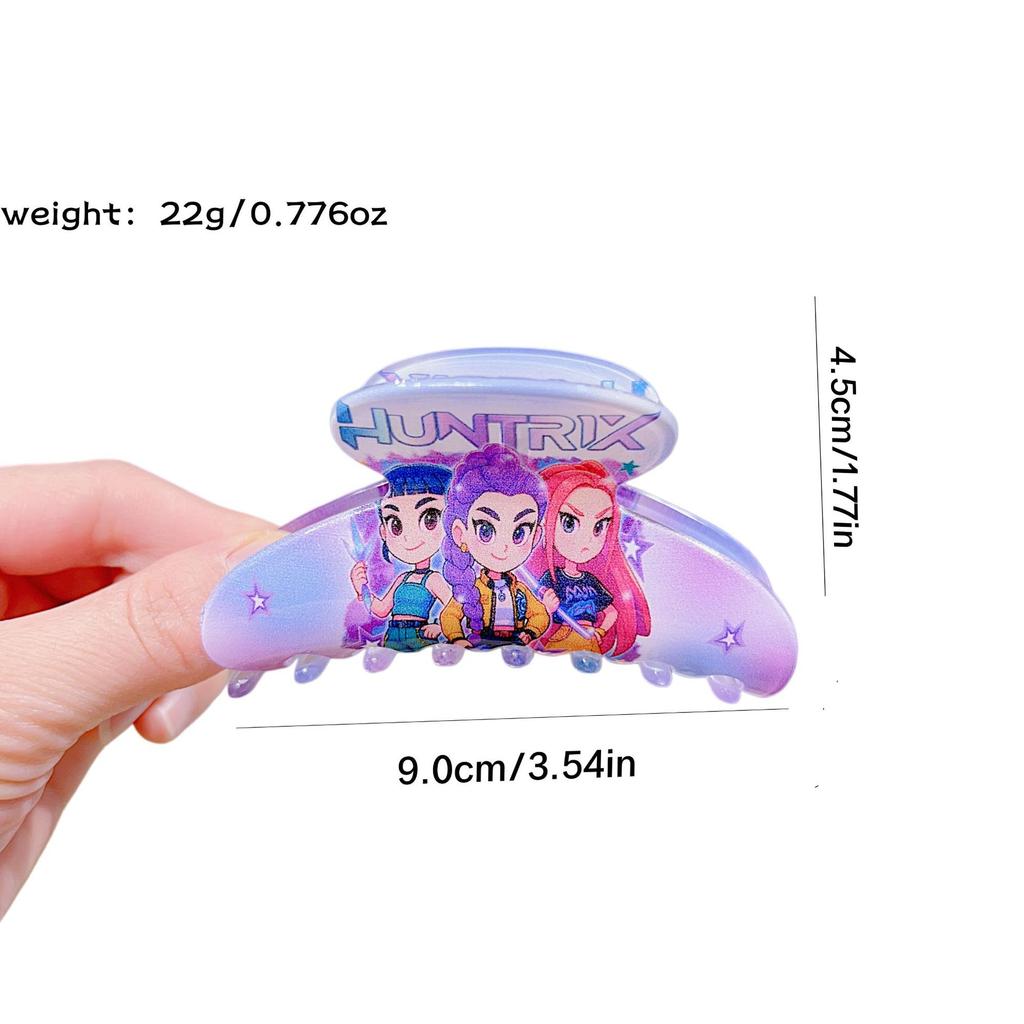 Cute Anime Witch Kpop Demon Hunter Claw Hair Clips Plastic Hair Claw Clips Girly Heart Design Hair Styling Accessories For Girls
