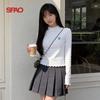 Корейский стиль SPAO Топ с оборками и вышивкой медведя, с длинным рукавом