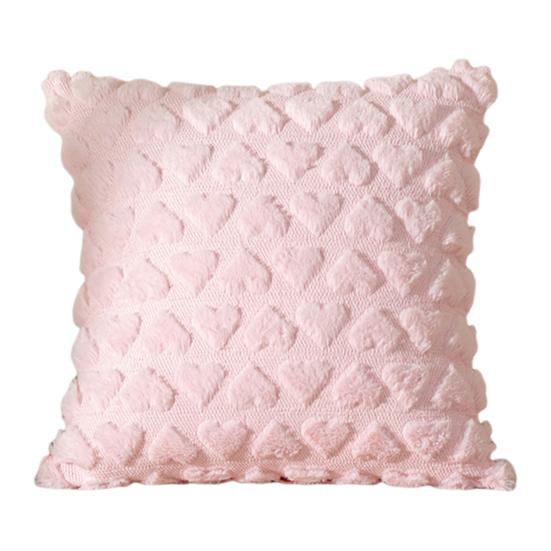 Наволочка с 3D-узором в виде сердца, короткая плюшевая наволочка со скрытой молнией для спальни, гостиной, дивана, украшения для новогодней вечеринки