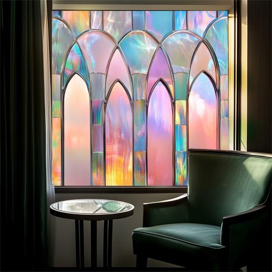 Витражная статическая оконная пленка, защита конфиденциальности, солнцезащитное стекло, водонепроницаемая пленка для покрытия окон в ванной комнате и дома из ПВХ