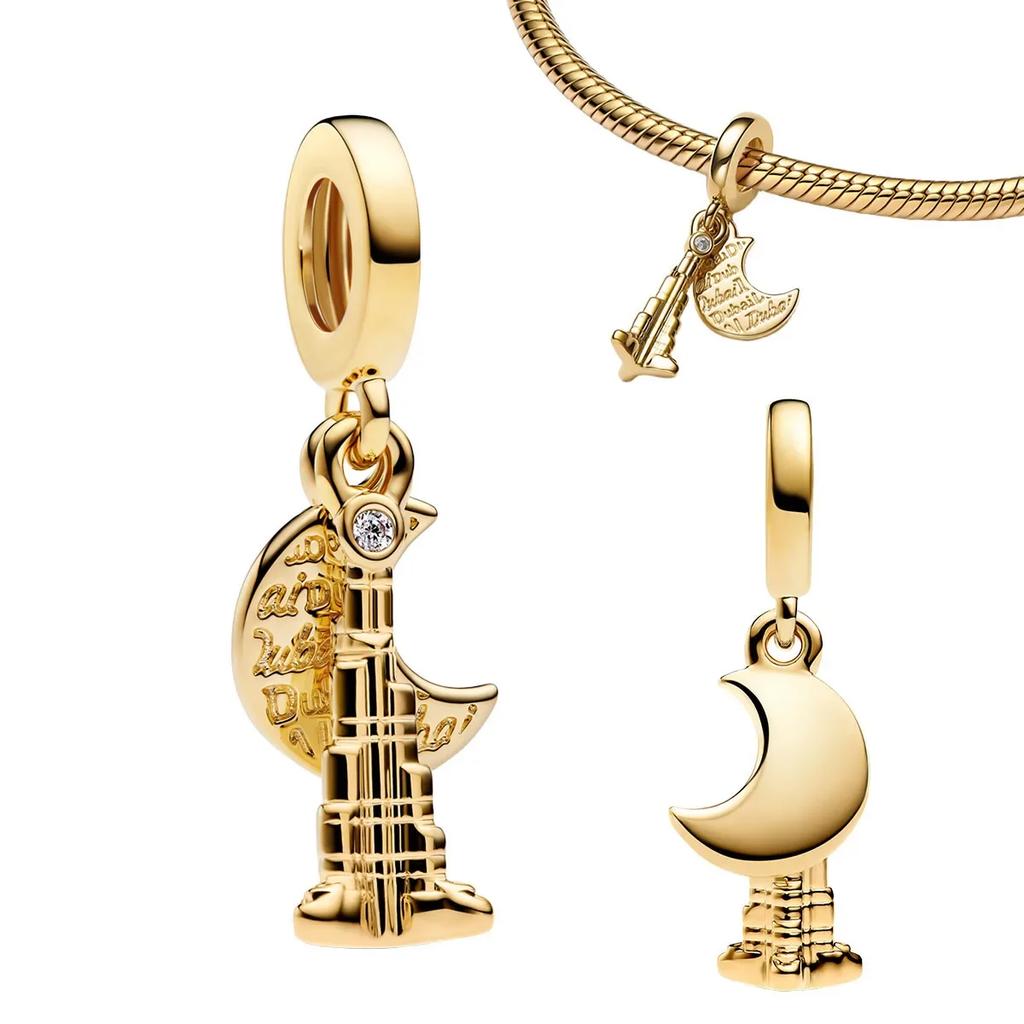 Аутентичные Медные Золотистые Круглые Шармы Лошадь Лев Замок Бусины Браслет Ожерелья Женский Рождество Хэллоуин DIY Подарок