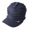 CHARM Brimmed Knit Hat Hat Large Knit Hat Cotton Knit Newsboy Cap (Men's/Women's) Spring/Summer (Free Size/Navy)