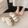 Fashion Luxury Female Slides Ladies Platform Slippers 2025 Summer Retro Concise Women's Flip-flops Pantofle Platfor Chanclas De Mujer
