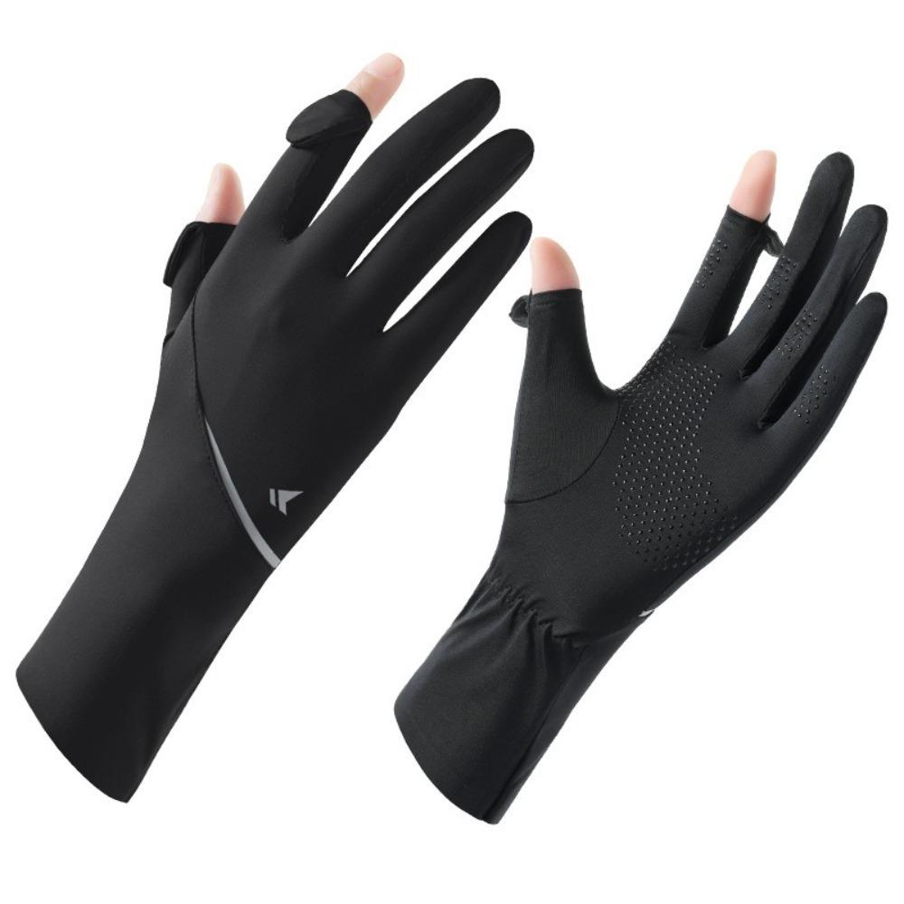 Anti-UV Sunscreen Gloves Touch Screen Driving Mittens New Ice Silk Gloves Women Men
