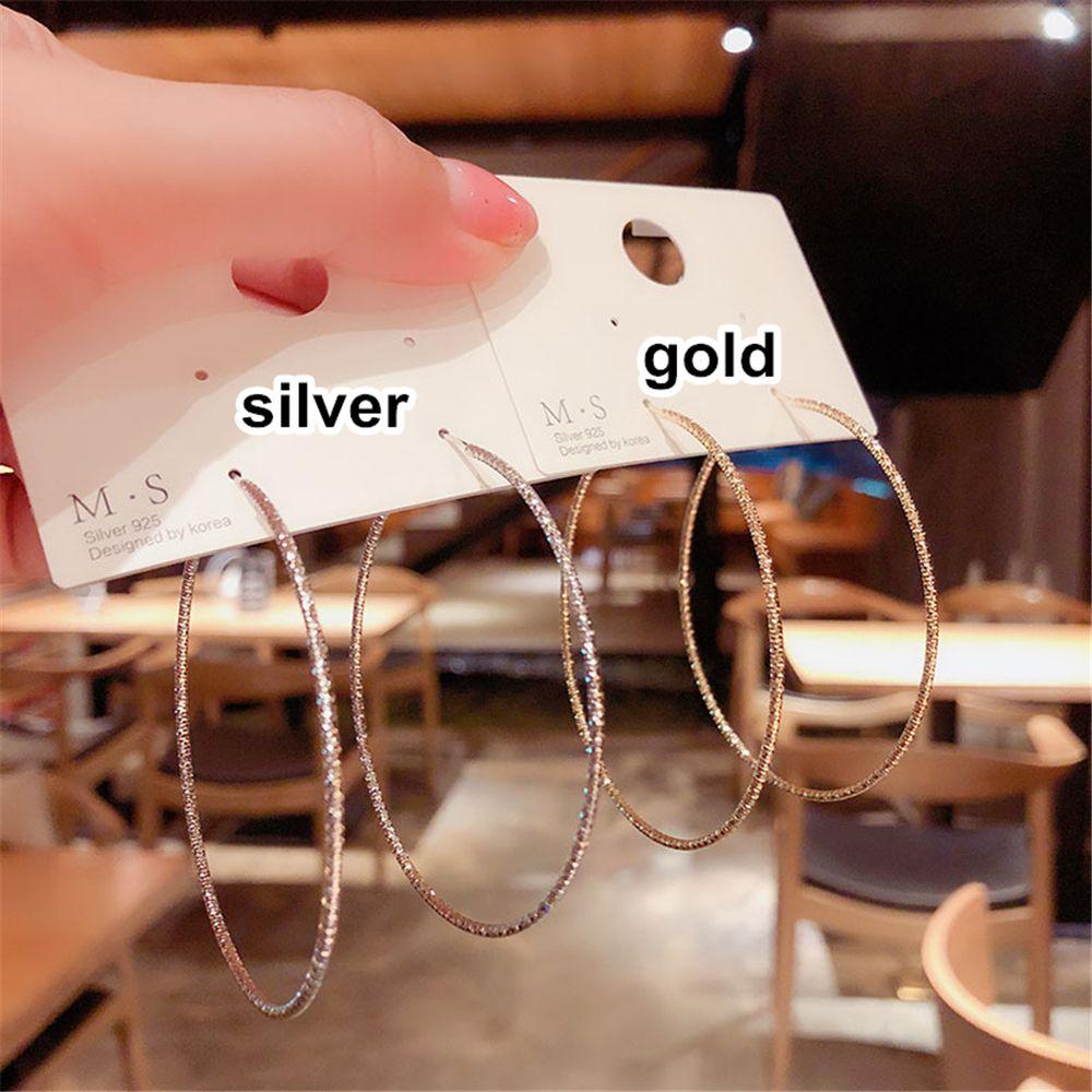 Big Circle Gorgeous Wedding Engagement Drop Dangle Stud Crystal Round Shape Round Hoop Earrings