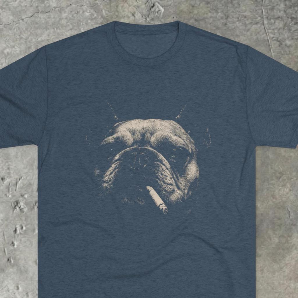 French Bulldog Tri Blend Shirt, Funny Dog Meme Tee, Frenchie Dog Lover Gift, Smoking Frenchie T Shirt