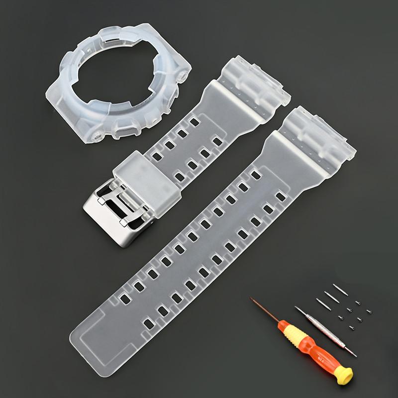 16 мм силиконовый водонепроницаемый ремешок для часов Casio GA-110 GA-400 GD-100 GAW100 GW-8900 Series мягкий резиновый браслет аксессуары для ремня