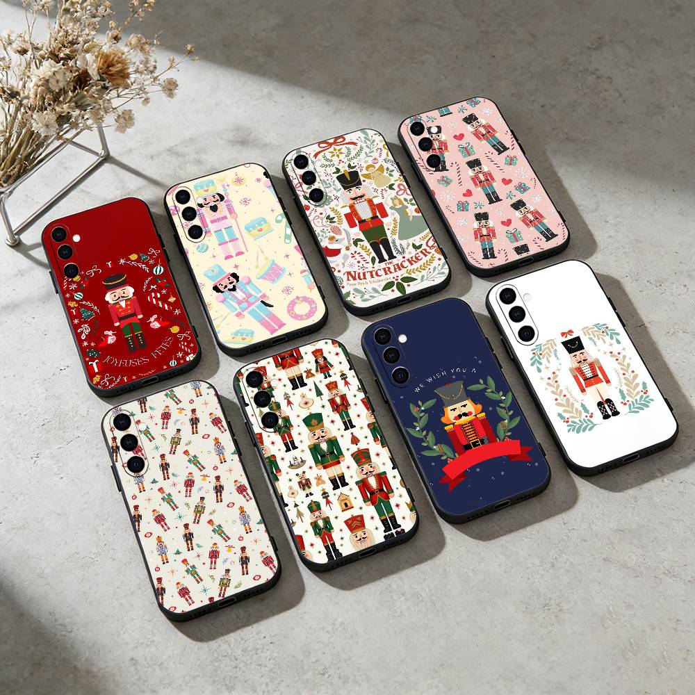 Nutcracker Pattern Phone Case For Samsung Galaxy A91,80,73,72 ,71,53,52,32 ,31,22,21s,20,Soft Black Case