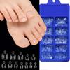 100pcs Clear False Toes Nails French Square Nature White Full Cover Fake Toe Nails Feet Nail Tips Artificial Press On Toenails