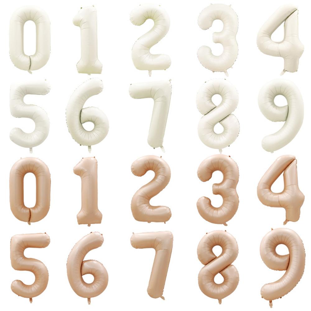 40-дюймовые кремовые шары с цифрами 1-9 Большие цифровые фольгированные гелиевые шары Девочка Дети Взрослый С Днем Рождения Украшение для вечеринки Свадьба CDN